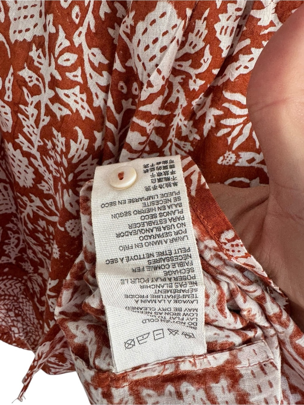 Cleobella Adele Blouse Anila Boho Floral Organic Cotton Block Print Small - Picture 9 of 9